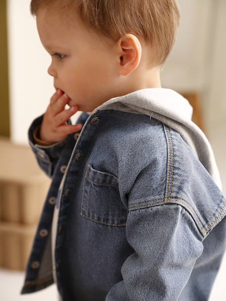 Bébé-Chemise bébé personnalisable en denim avec capuche