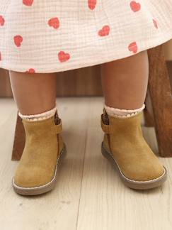 Schoenen-Meisje shoenen 23-38-Laarzen-Elastische leren laarsjes voor meisjesbaby's