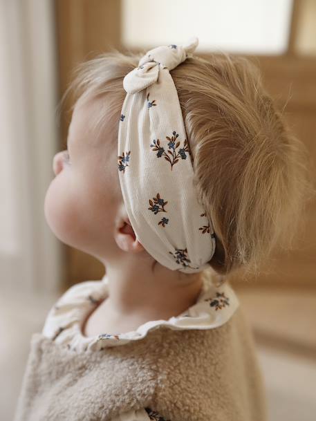 Ensemble robe gilet bandeau bébé fille vanille+vieux rose - vertbaudet enfant 