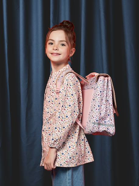 Cartable fille personnalisable + trousse à fleurs Lilibeth rose - vertbaudet enfant 
