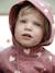 Bedrukte regenjas met capuchon voor baby's, gevoerd met fleece oudroze+vanille - vertbaudet enfant 