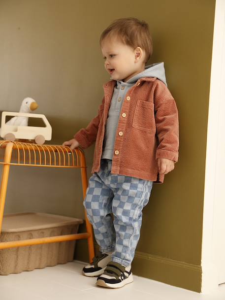 Baskets enfant garçon synthétique à scratchs lot bleu+marine - vertbaudet enfant 