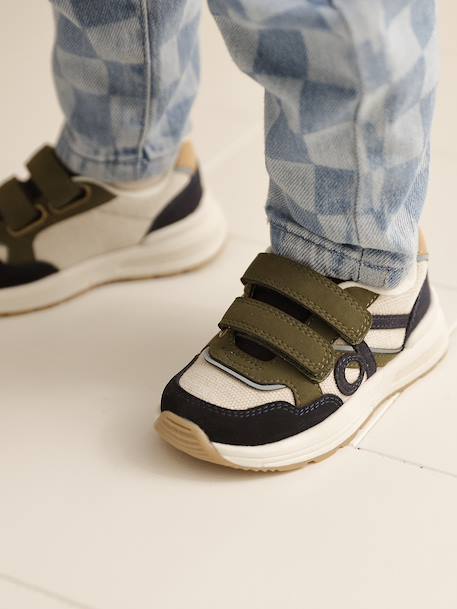 Baskets enfant garçon synthétique à scratchs lot bleu+marine - vertbaudet enfant 