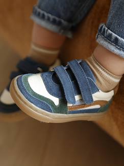 Chaussures-Chaussures bébé 17-26-Baskets bébé garçon cuir à scratchs