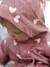 Bedrukte regenjas met capuchon voor baby's, gevoerd met fleece oudroze+vanille - vertbaudet enfant 