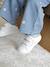 Baskets met klittenband van leer baby goud+wit - vertbaudet enfant 