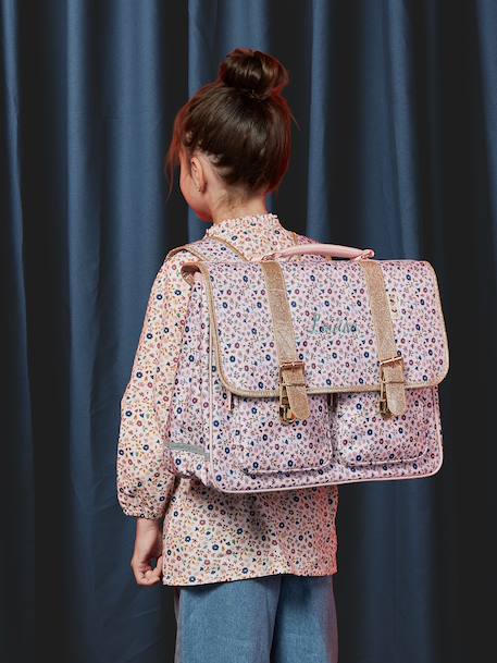 Cartable fille personnalisable + trousse à fleurs Lilibeth rose - vertbaudet enfant 