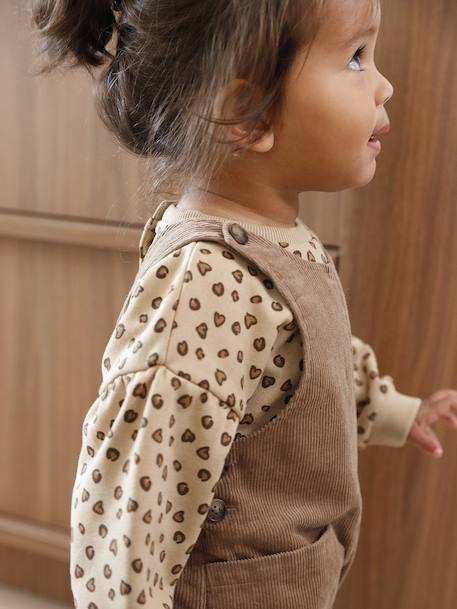 Sweat-shirt imprimé motif léopard taupe+vanille - vertbaudet enfant 