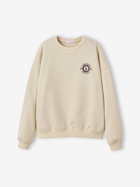 Sweat University fille lettres glitter au dos écru - vertbaudet enfant 