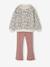 Ensemble sweat imprimé et legging flare fille bois de rose+marine - vertbaudet enfant 