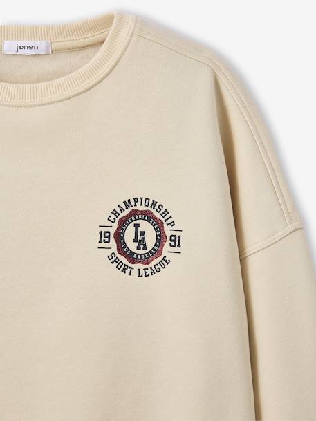 Sweat University fille lettres glitter au dos écru - vertbaudet enfant 