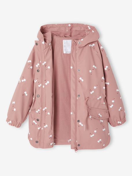 Ciré fille à capuche motifs magiques bleu ciel+blush+sauge imprimé - vertbaudet enfant 