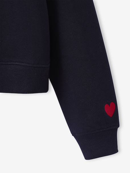 Sweat col polo fille marine - vertbaudet enfant 