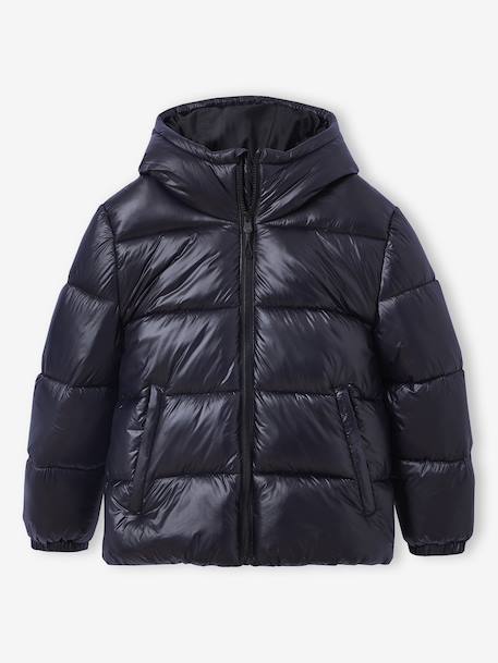 Doudoune garçon puffy anthracite+kaki - vertbaudet enfant 