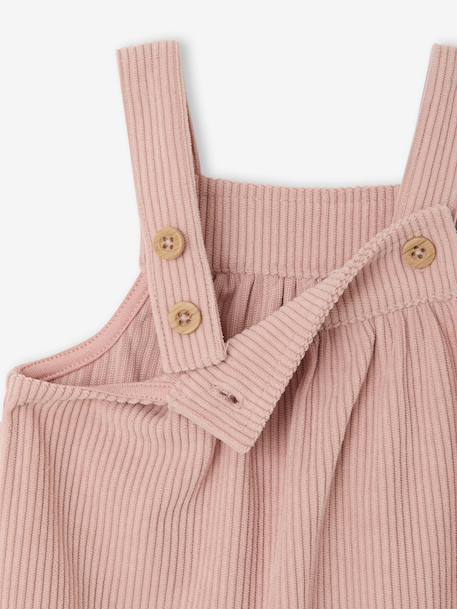 Babypakje T-shirt + salopet + haarband + knuffel roze (poederkleur) - vertbaudet enfant 
