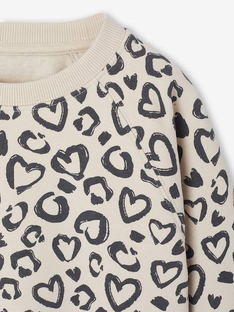 Ensemble sweat imprimé et legging flare fille bois de rose+marine - vertbaudet enfant 