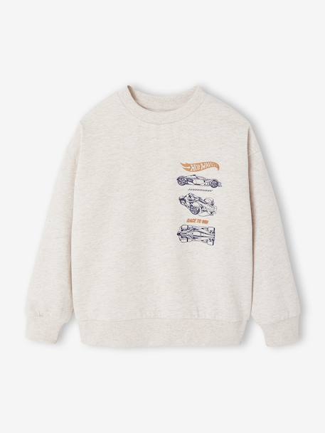 Sweat-shirt Mattel Hot Wheels garçon beige chiné - vertbaudet enfant 