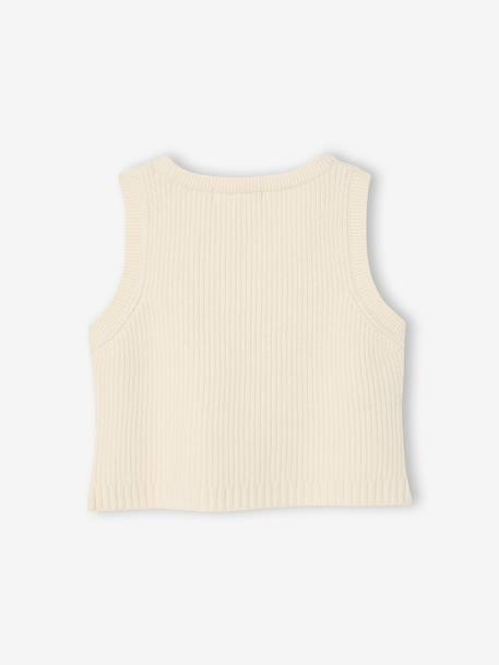 Mouwloze trui baby ecru+marineblauw - vertbaudet enfant 