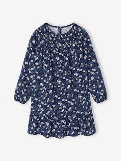 -Robe à smocks motifs fleurs fille
