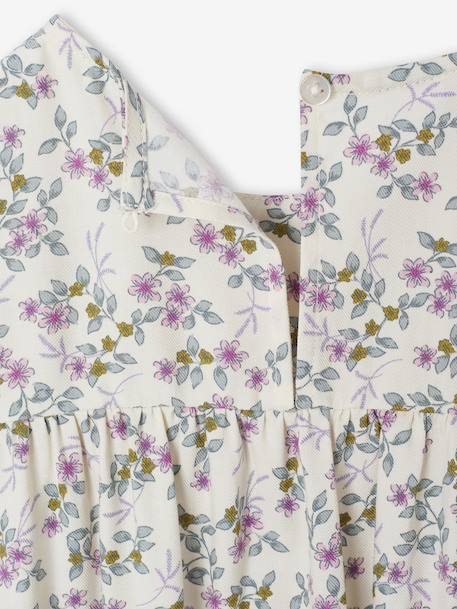 Robe à smocks motifs fleurs fille encre+marine+vanille - vertbaudet enfant 