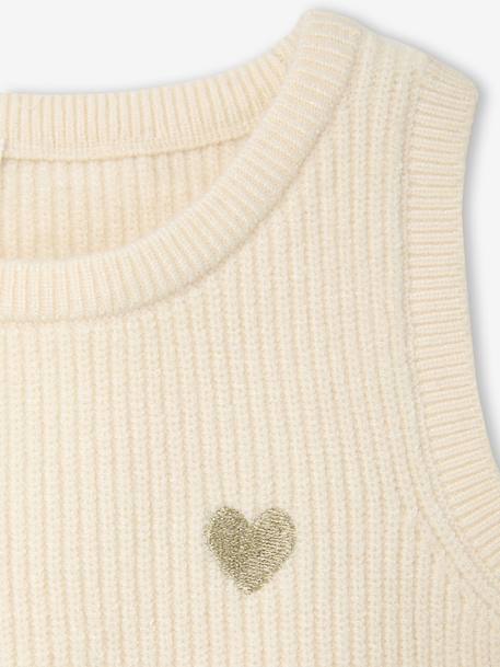 Mouwloze trui baby ecru+marineblauw - vertbaudet enfant 