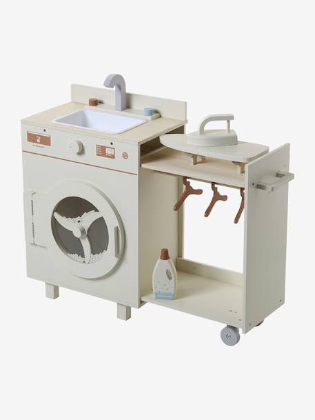 Machine à laver et à repasser avec accessoires en bois FSC® écru - vertbaudet enfant 