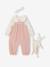 Babypakje T-shirt + salopet + haarband + knuffel roze (poederkleur) - vertbaudet enfant 