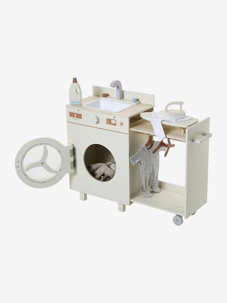 Machine à laver et à repasser avec accessoires en bois FSC® écru - vertbaudet enfant 