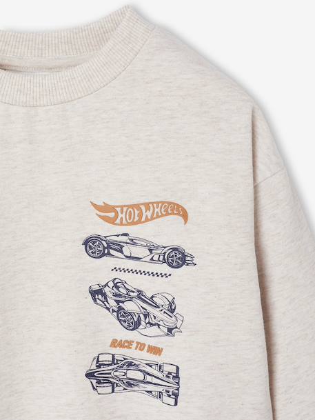 Sweat-shirt Mattel Hot Wheels garçon beige chiné - vertbaudet enfant 