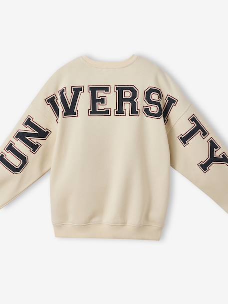 Sweat University fille lettres glitter au dos écru - vertbaudet enfant 