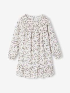 -Robe à smocks motifs fleurs fille
