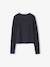 T-shirt fille cropped manches longues fille anthracite+marine - vertbaudet enfant 