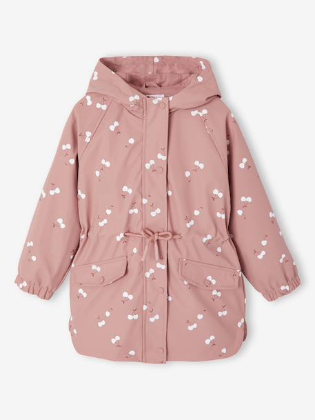 Ciré fille à capuche motifs magiques bleu ciel+blush+sauge imprimé - vertbaudet enfant 