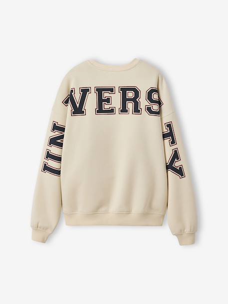 Sweat University fille lettres glitter au dos écru - vertbaudet enfant 
