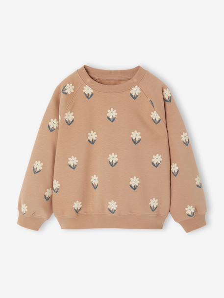 Ensemble sweat imprimé et legging flare fille bois de rose+marine - vertbaudet enfant 