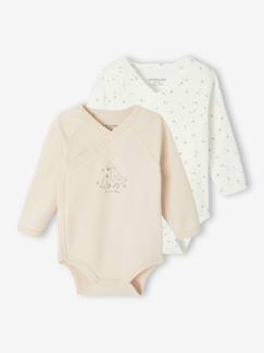 Bébé-Body-Lot de 2 bodies bébé ouverture naissance manches longues