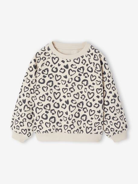 Ensemble sweat imprimé et legging flare fille bois de rose+marine - vertbaudet enfant 