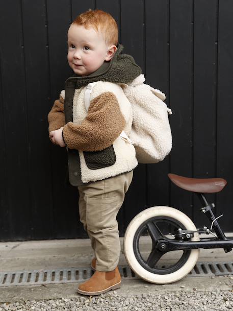 Rugzak voor de kleuterschool met oren in volume zandbeige - vertbaudet enfant 