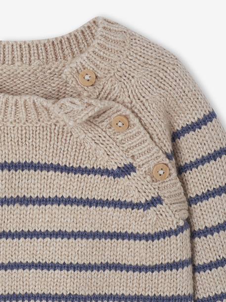 3-delig babypakje met gebreide trui + broek + sokken gemêleerd beige - vertbaudet enfant 