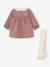Ensemble naissance robe en velours + collants blush - vertbaudet enfant 