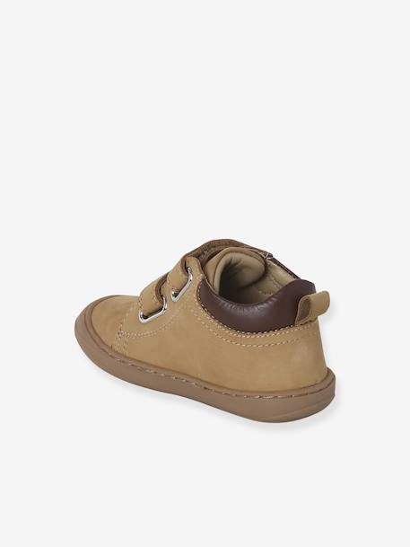 Babyslofjes van zacht leer met antislip blauw+bruin+chocoladebruin+felblauw+groen+jeansblauw+karamel+okergeel+saliegroen+veel bruin+zandbeige - vertbaudet enfant 