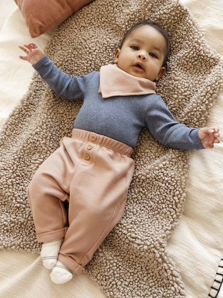 3-delig babypakje met body + broek + sjaal kameel - vertbaudet enfant 