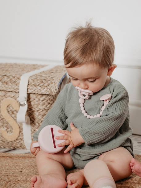 Attache-sucette silicone Colour Essence beige+bleu ciel+rose pâle+vert - vertbaudet enfant 