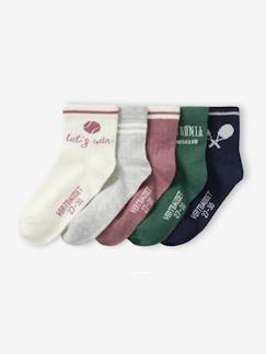 Fille-Sous-vêtement-Lot de 5 paires de mi-chaussettes sport fille