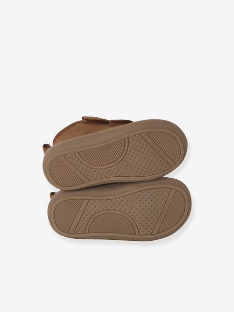 Babyslofjes van zacht leer met antislip blauw+bruin+chocoladebruin+felblauw+groen+jeansblauw+karamel+okergeel+saliegroen+veel bruin+zandbeige - vertbaudet enfant 