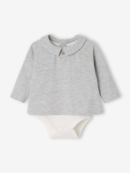 Set van 2 body's babypakje 2-in-1 gemêleerd grijs - vertbaudet enfant 