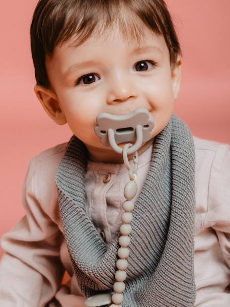 Attache-sucette silicone Colour Essence beige+bleu ciel+rose pâle+vert - vertbaudet enfant 