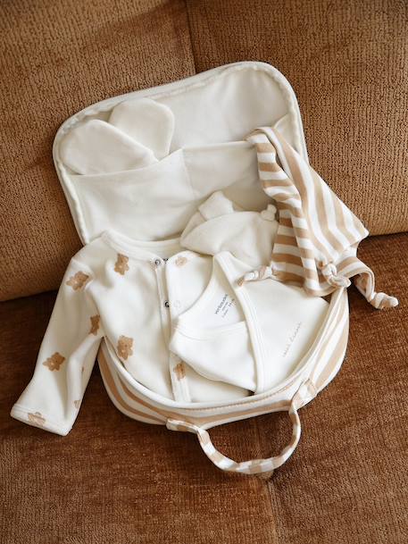 6-delig babypakje met kraamkoffer ecru - vertbaudet enfant 