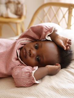 -Geboorteblouse in geruite flanellen stof met ruches. 