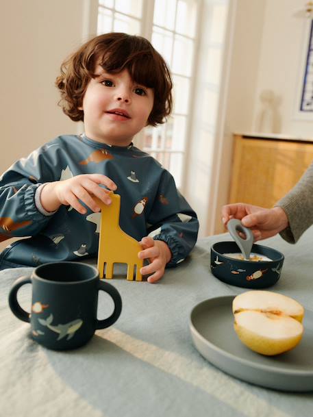 Coffret repas Vivi - bleu foncé+écru+jaune+rose pâle - vertbaudet enfant 